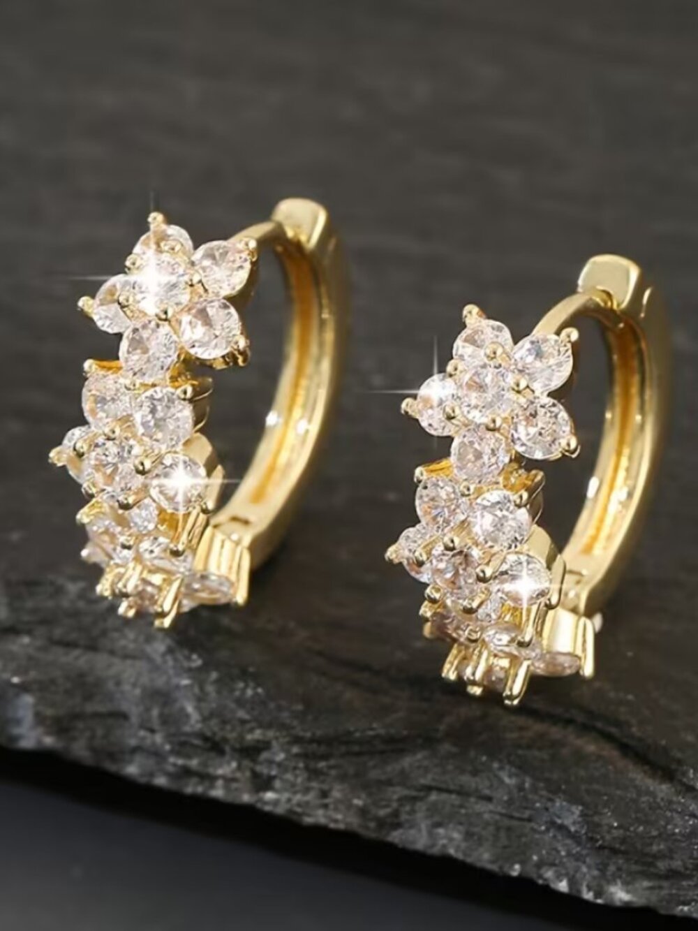 14K Gold Womens 2ct Diamond Small Hoop Earrings Ladies New 14 K Silver Jewelry